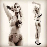 Burlesque fire eater Katrina Darling wears Feel Pink Bra